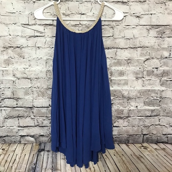 NouveauMonde Flowy Blue Tunic Size M - Picture 8 of 12